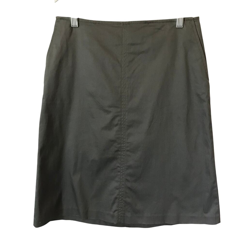 New York and Company Skirt Size 2 Womens Dark Gray Stretch Zip Closure Pockets